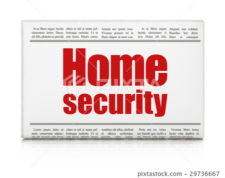 Safety concept: newspaper headline Home Security 29736667