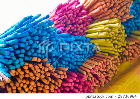 colorful of joss sticks or incense sticks colorful of joss sticks or incense sticks 29736964