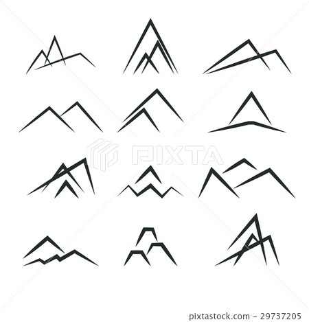 abstract mountain line vector pattern flat design - Stock Illustration ...