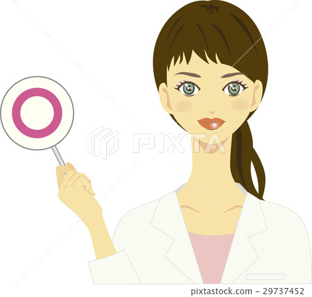 A woman in a white suit wearing a male 1 A woman in a white suit wearing a male 1 29737452
