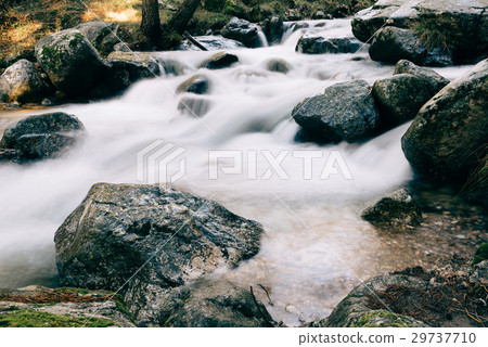 River of mountain crossing a forest. River of mountain crossing a forest. 29737710