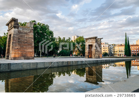 Sunset on Temple of Debod in Madrid 29738665