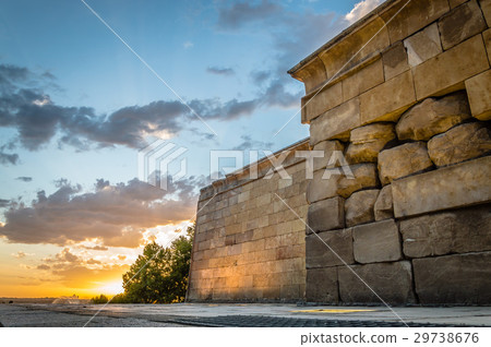 Sunset on Temple of Debod in Madrid 29738676