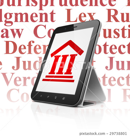 Law concept: Tablet Computer with Courthouse on Law concept: Tablet Computer with Courthouse on 29738801