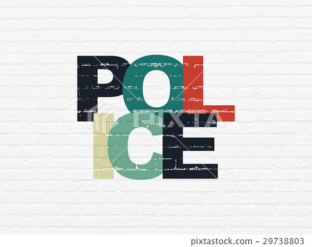 Law concept: Police on wall background Law concept: Police on wall background 29738803