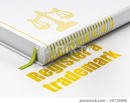 Law concept: book Scales, Register A Trademark on Law concept: book Scales, Register A Trademark on 29738806