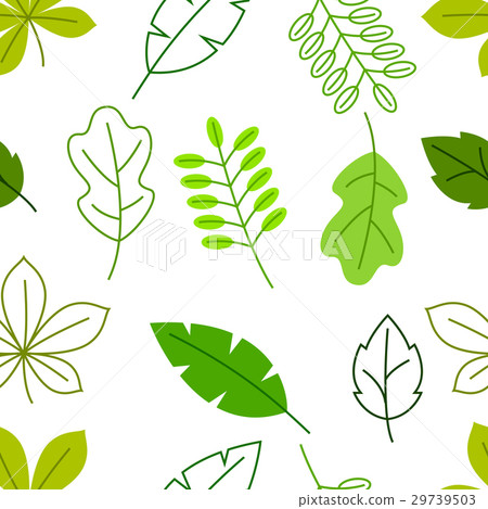 Seamless floral pattern with stylized green leaves - Stock Illustration ...