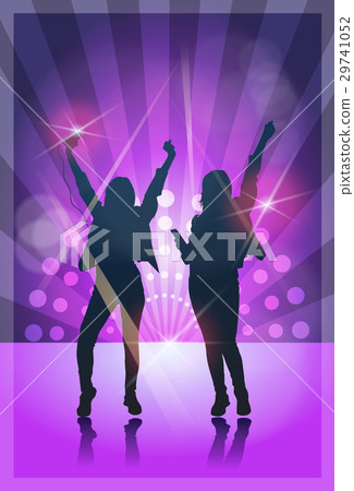 Silhouette Woman Group Dancing Night Club Light Silhouette Woman Group Dancing Night Club Light 29741052