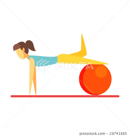 Young slim brunette woman exercising with an Young slim brunette woman exercising with an 29741885