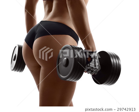 Gorgeous fitness woman with dumbbells Gorgeous fitness woman with dumbbells 29742913