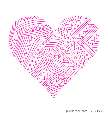 Pink heart with abstract pattern Pink heart with abstract pattern 29745339