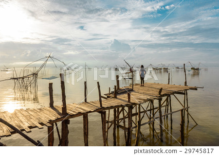 Loneliness woman at lake view point 29745817