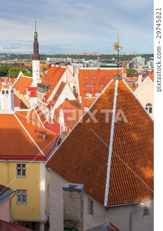 Old Town aerial view panorama in Tallinn, Estonia 29745821