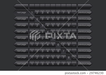 Page bar, previous and next. Black user interface 29746230