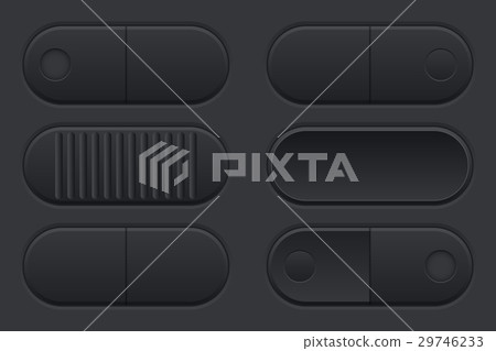 Set of black buttons. User interface elements Set of black buttons. User interface elements 29746233