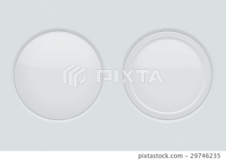 Round button normal and pushed. On gray interface Round button normal and pushed. On gray interface 29746235