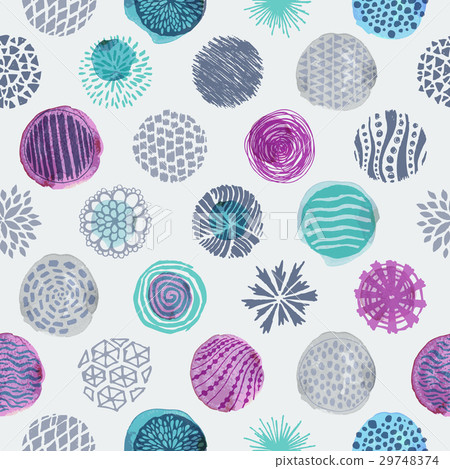 Circles texture seamless pattern - Stock Illustration [29748374] - PIXTA