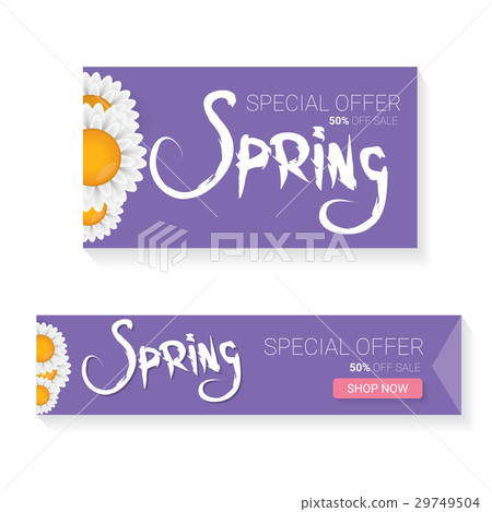 Spring sale label with beautiful flowers 29749504