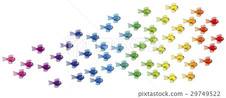 School Of Fish Rainbow Colored Swimming Comic School Of Fish Rainbow Colored Swimming Comic 29749522
