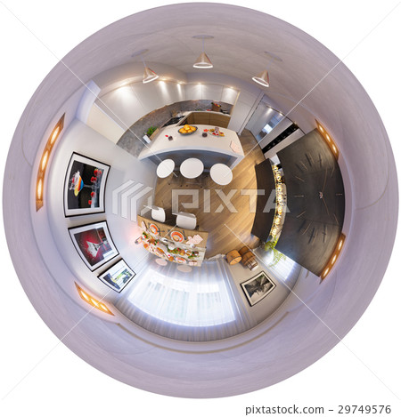3d render panorama of kitchen interior 29749576