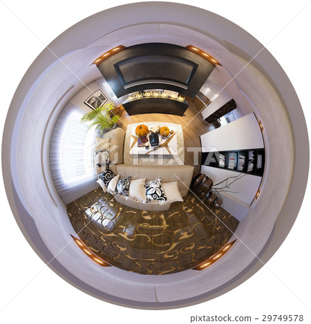 3d render panorama of living room interior  29749578