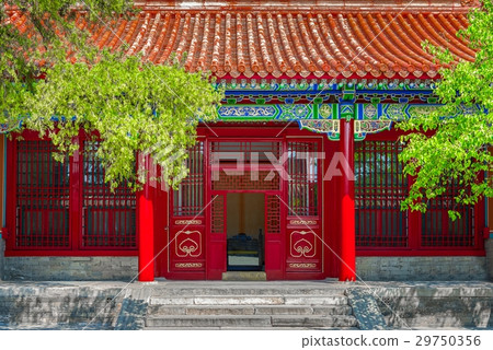 Gateway with red Chinese doors Gateway with red Chinese doors 29750356