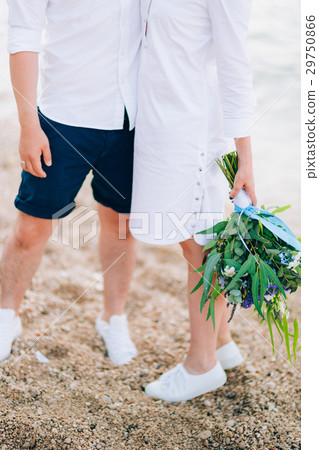 Wedding bridal bouquet of roses, lisianthus 29750866