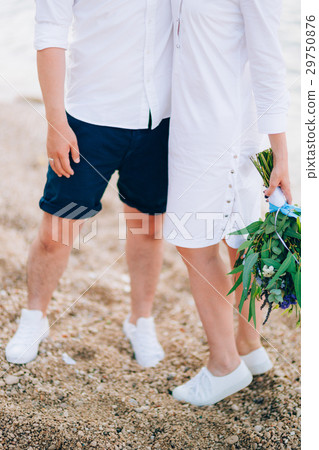 Wedding bridal bouquet of roses, lisianthus 29750876