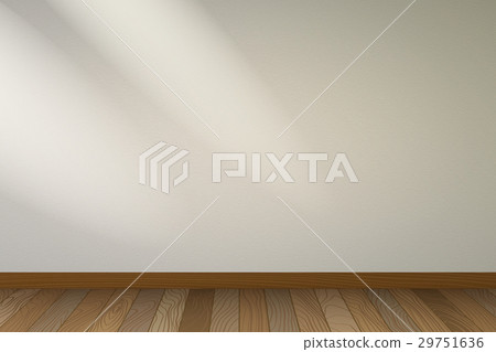 Empty room with white wall and wooden floor. Empty room with white wall and wooden floor. 29751636