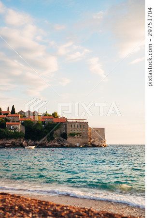Island of Sveti Stefan close up at sunset 29751704