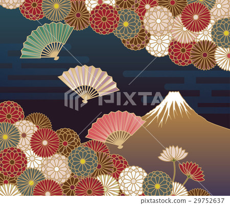 Traditional Japanese-style pattern of Mt. Fuji,... - Stock Illustration ...