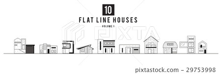 Modern Minimal House Illistration, Flat line - Stock Illustration ...