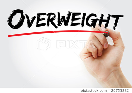 Hand writing Overweight with marker Hand writing Overweight with marker 29755282