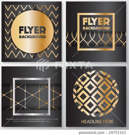 Gold banner background flyer style Design Template 29755325