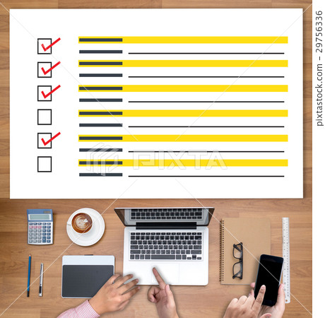 businessman SURVEY and Results Analysis Concept 29756336