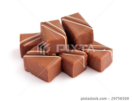 Chocolate praline on white background Chocolate praline on white background 29756509