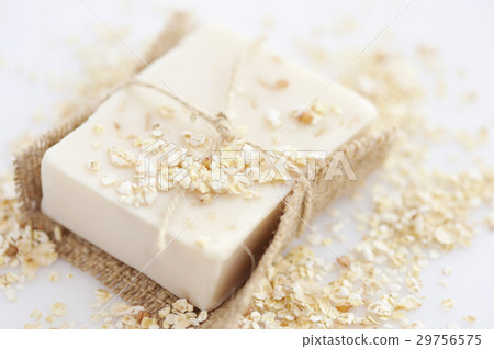 Handmade soap with oatmeal and milk Handmade soap with oatmeal and milk 29756575