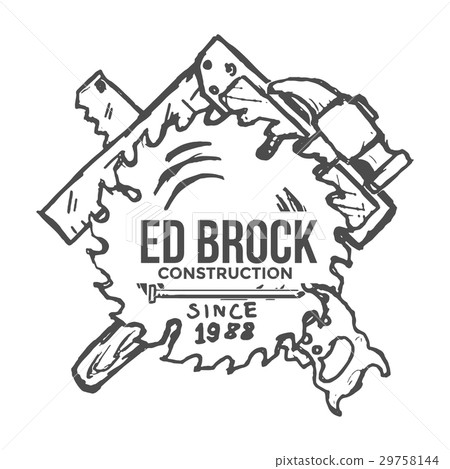 Construction Company Label and Badges. Vector 29758144
