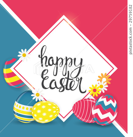 Happy Easter Spring Holiday Background Vector 29759182
