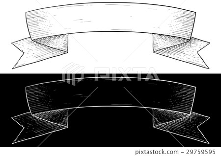 Ribbon banner. Hand drawn sketch 29759595