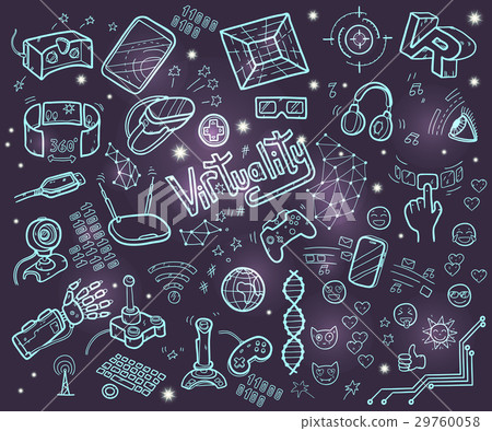 Doodle vector collection of virtual reality and 29760058