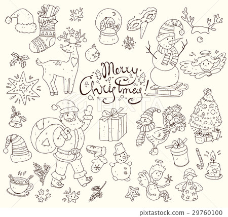 Big vector set of New Year and Christmas objects 29760100