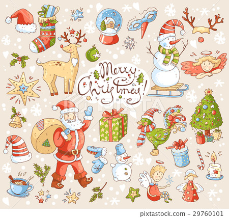 Big vector set of New Year and Christmas objects 29760101