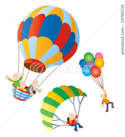 Balloon and people, balloons, paragliding, sky sports