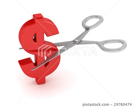 Dollar Sign and Scissors 29760474