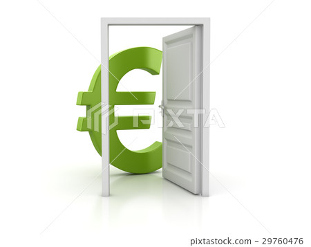 Open Door and Green Euro Sign 29760476