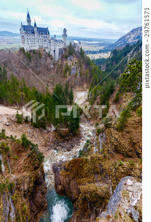 Neuschwanstein Castle fortress In the Bavarian Neuschwanstein Castle fortress In the Bavarian 29761571