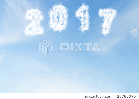 Cloud shape number 2017 on blue sky Cloud shape number 2017 on blue sky 29763079