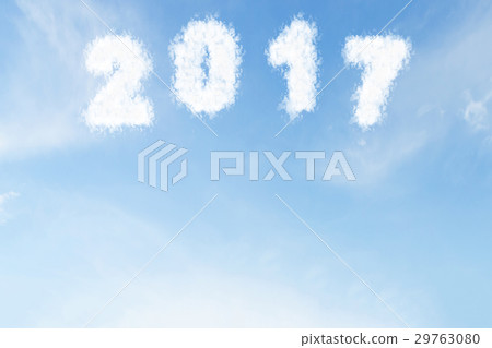 Cloud shape number 2017 on blue sky Cloud shape number 2017 on blue sky 29763080