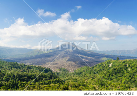 Batur volcano view from kintamani village in bali 29763428